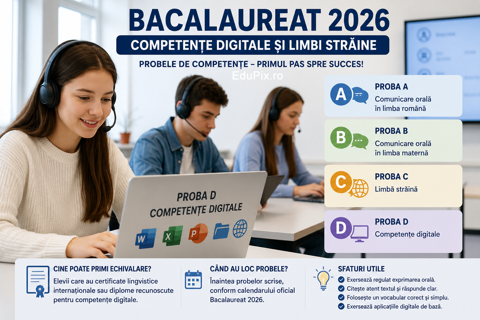 Competențe digitale și limbi străine Bacalaureat 2026