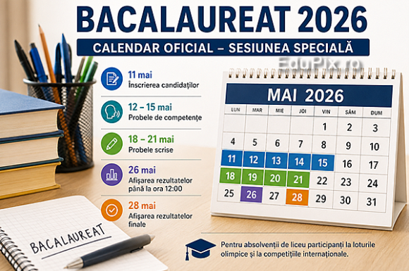 SESIUNEA SPECIALA: Calendar Bacalaureat 2026