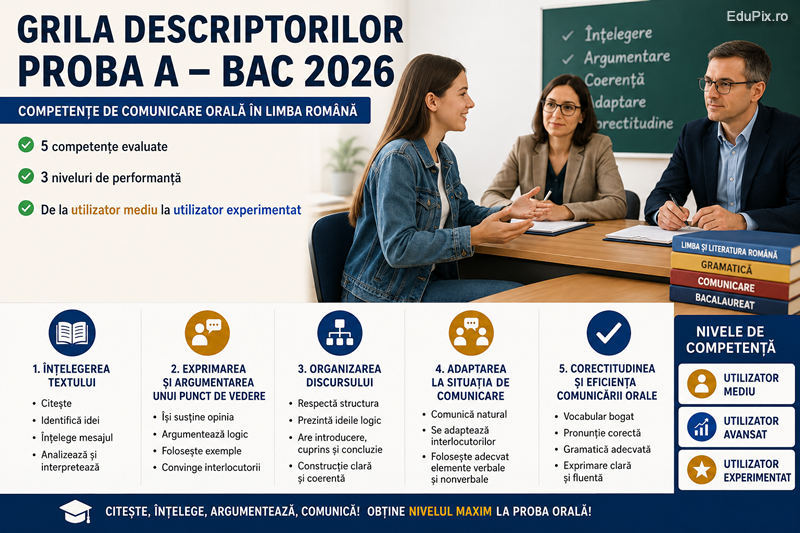 Cum obții nivelul „Utilizator experimentat” la Proba A BAC 2026 – Explicația oficială a descriptorilor de evaluare
